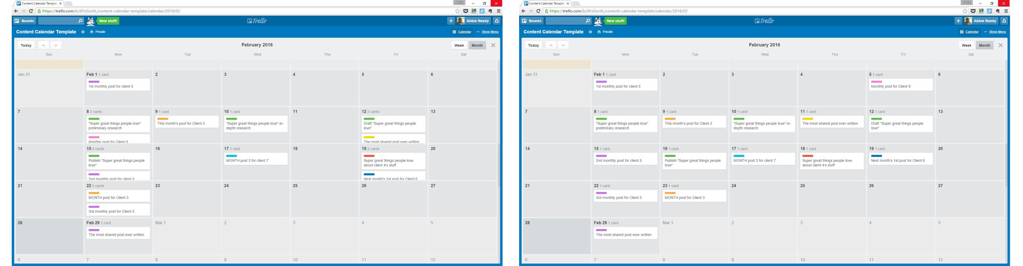 How to Create a MultiClient Content Calendar with Trello Heroic Search