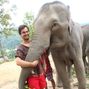 Geoff Walters with Elephant